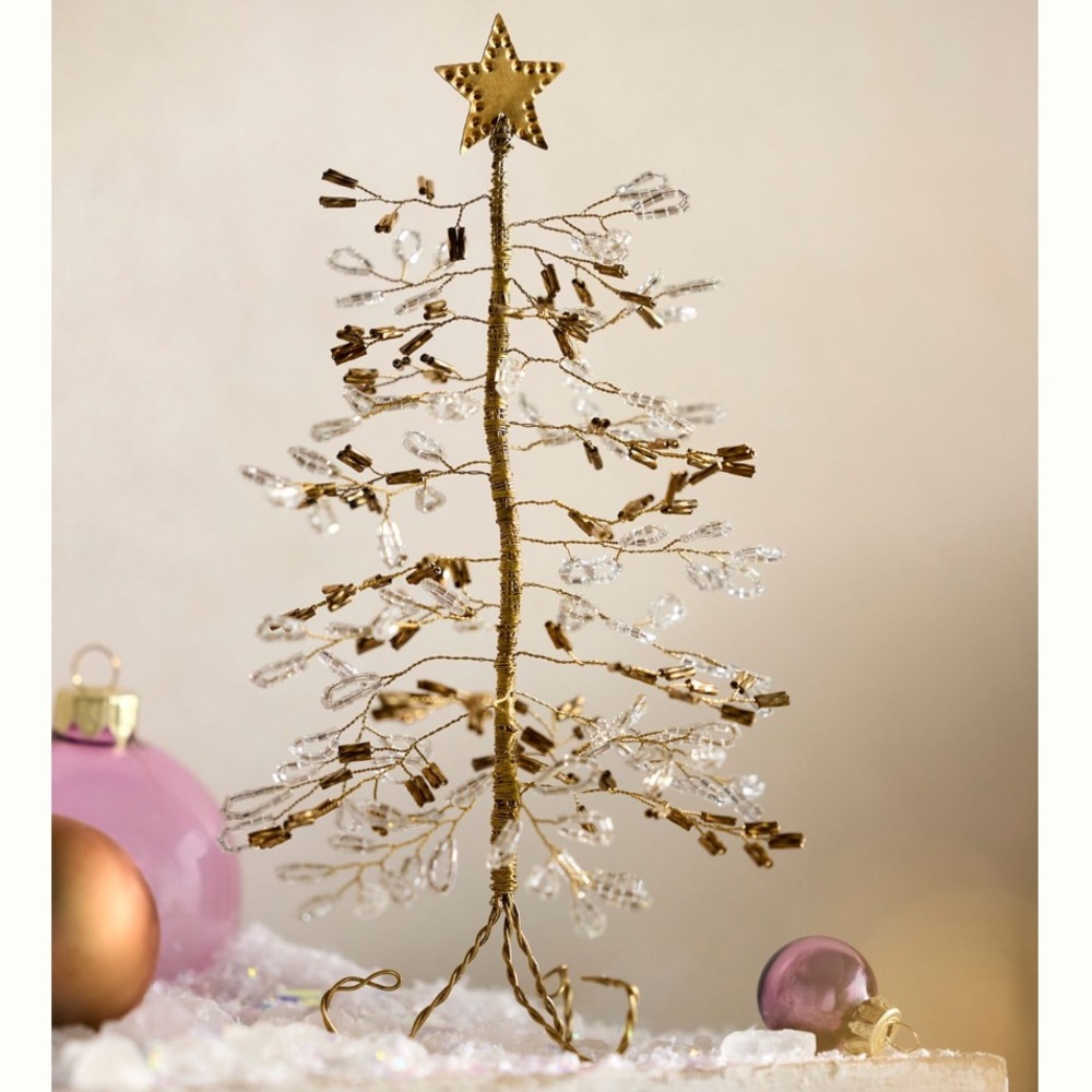 ANTHROPOLOGIE➕TERRAIN Mini Metal Beaded Tree NWT
